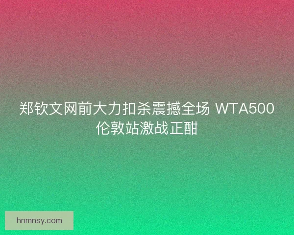 郑钦文网前大力扣杀震撼全场 WTA500伦敦站激战正酣
