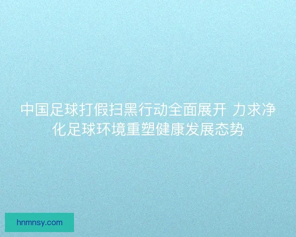 中国足球打假扫黑行动全面展开 力求净化足球环境重塑健康发展态势 中国足球打假扫黑行动全面展开 力求净化足球环境重塑健康发展态势